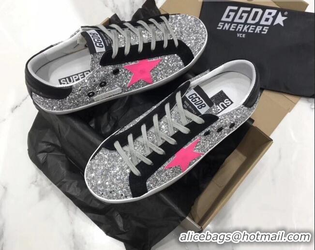 Sumptuous Golden Goose GGDB Glitter Super-Star Sneakers Silver/Pink/Black 052152