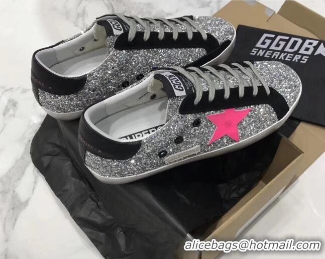 Sumptuous Golden Goose GGDB Glitter Super-Star Sneakers Silver/Pink/Black 052152