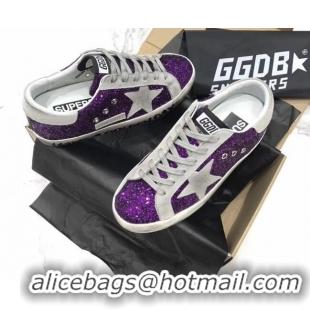 Cheap Price Golden Goose GGDB Glitter Super-Star Sneakers Purple/Grey 052154