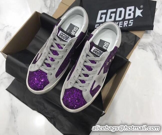 Cheap Price Golden Goose GGDB Glitter Super-Star Sneakers Purple/Grey 052154