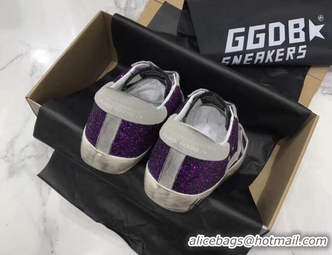 Cheap Price Golden Goose GGDB Glitter Super-Star Sneakers Purple/Grey 052154