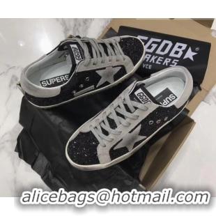 Top Design Golden Goose GGDB Glitter Super-Star Sneakers Black/Grey 052155