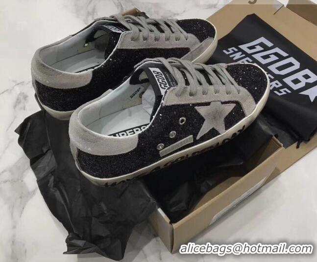 Top Design Golden Goose GGDB Glitter Super-Star Sneakers Black/Grey 052155