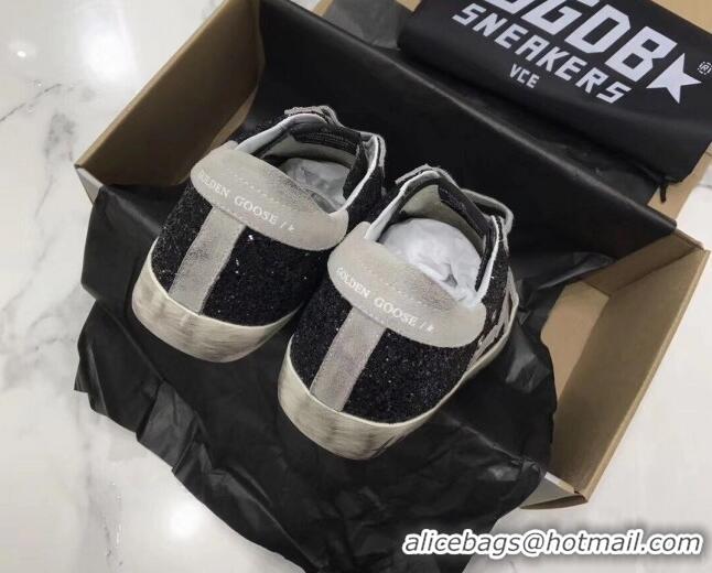 Top Design Golden Goose GGDB Glitter Super-Star Sneakers Black/Grey 052155