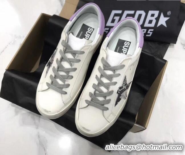 Hot Style Golden Goose GGDB Glitter Super-Star Sneakers White/Purple 052156