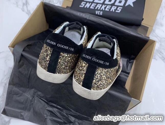 Stylish Golden Goose GGDB Glitter Super-Star Sneakers Gold/Pink/Black 052157