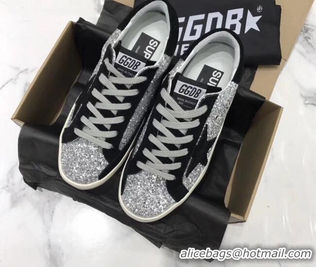 1:1 aaaaa Golden Goose GGDB Glitter Super-Star Sneakers Silver/Black 052158