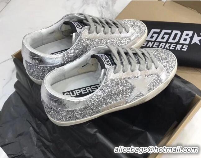 Lower Price Golden Goose GGDB Glitter Super-Star Sneakers Silver 052159