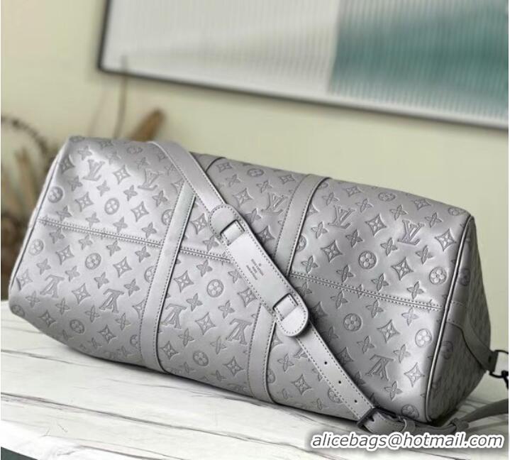 Luxury Cheap Louis Vuitton KEEPALL 50B M46117 Anthracite gray