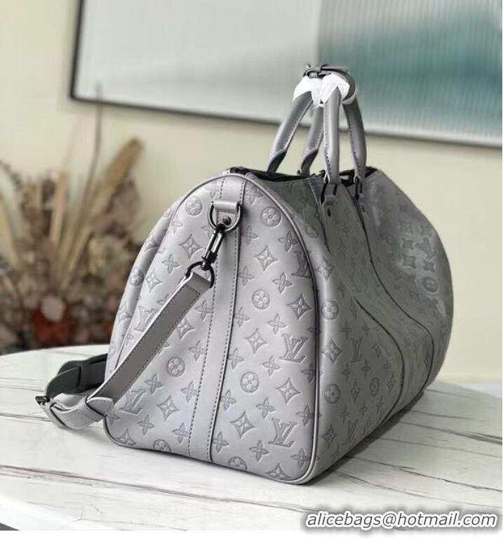 Luxury Cheap Louis Vuitton KEEPALL 50B M46117 Anthracite gray