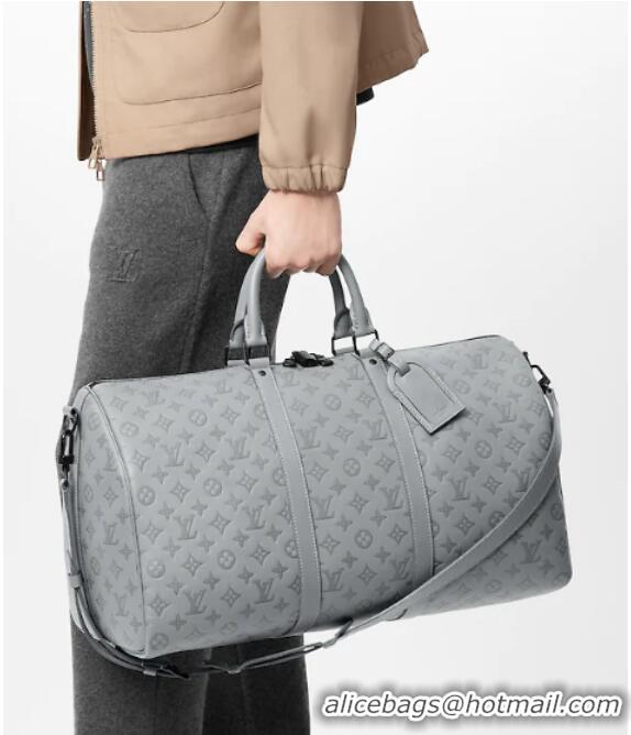 Luxury Cheap Louis Vuitton KEEPALL 50B M46117 Anthracite gray