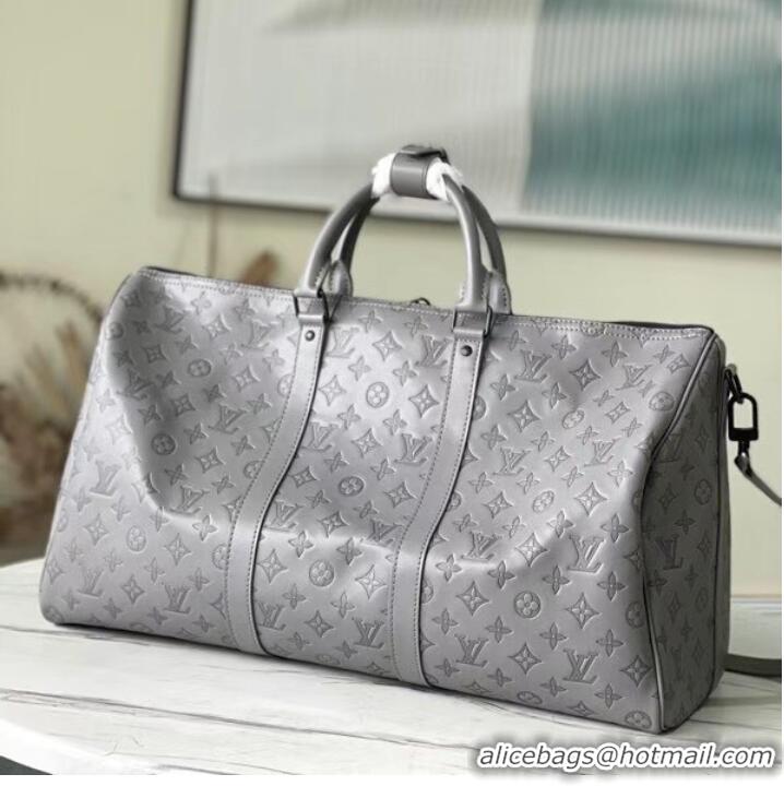 Luxury Cheap Louis Vuitton KEEPALL 50B M46117 Anthracite gray