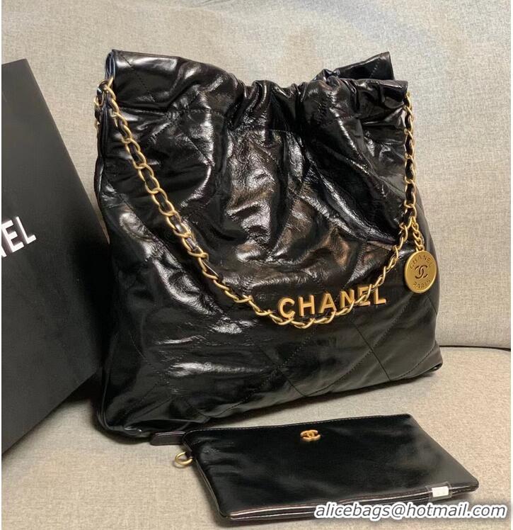 Famous Brand Chanel Calf leather shopping bag AS3261 black