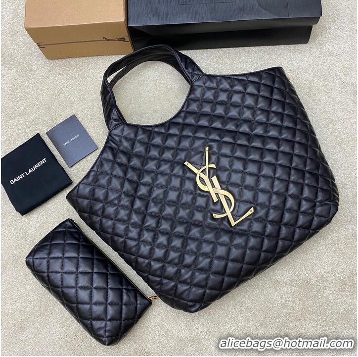 Top Quality Yves Saint Laurent Original Leather Shopping Bag 698651 Black