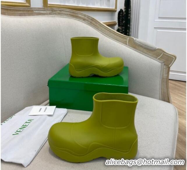 Sumptuous Bottega Veneta BV PUDDLE Rubber Ankle Boots Kiwi Green 2051915