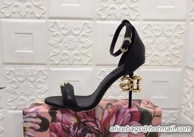 Duplicate Dolce & Gabbana DG Calfskin High Heel Sandals 10.5cm Black 2022 050712