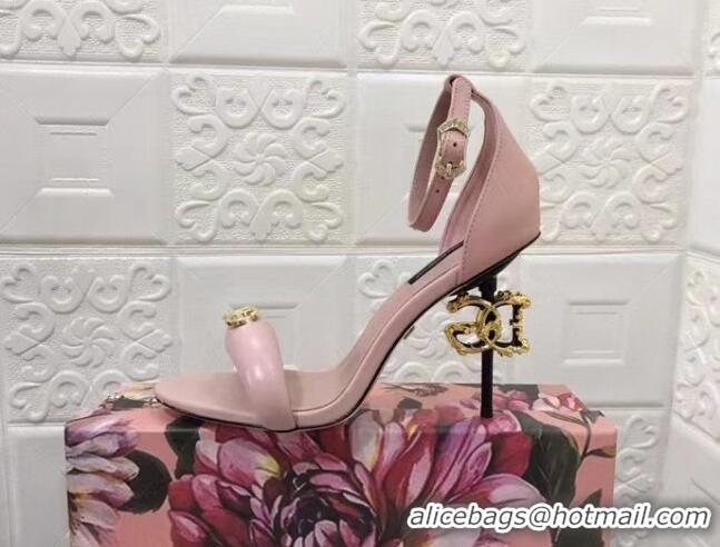 Sophisticated Dolce & Gabbana DG Calfskin High Heel Sandals 10.5cm Pink 2022 050714