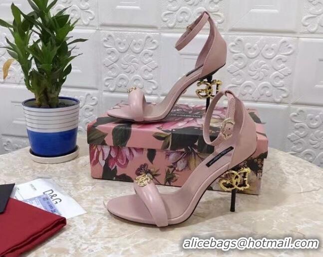 Sophisticated Dolce & Gabbana DG Calfskin High Heel Sandals 10.5cm Pink 2022 050714