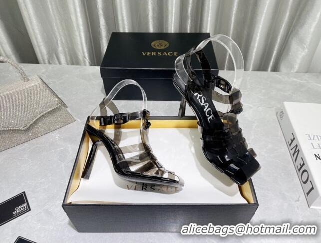 Grade Quality Versace PVC High Heel Sandals 9.5cm Black 2022 050701