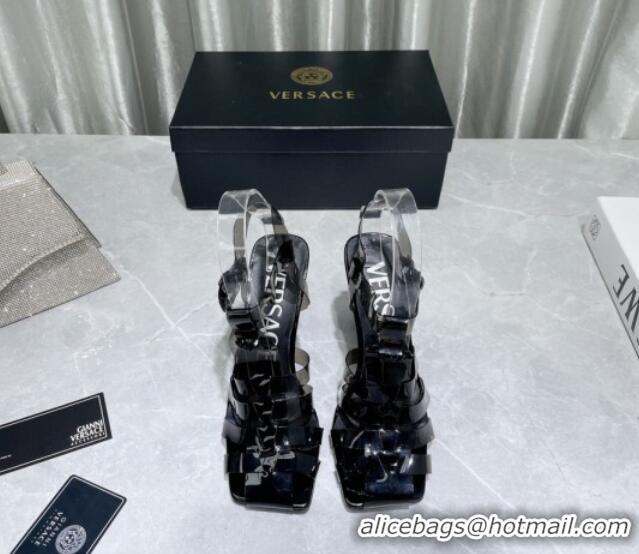 Grade Quality Versace PVC High Heel Sandals 9.5cm Black 2022 050701