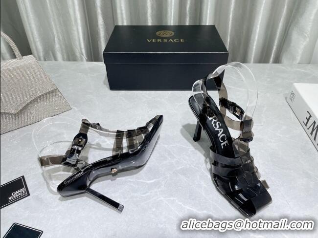 Grade Quality Versace PVC High Heel Sandals 9.5cm Black 2022 050701