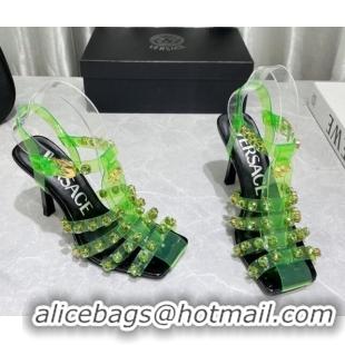 Perfect Versace PVC High Heel Sandals 9.5cm Green 2022 050702