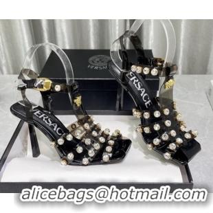 Purchase Versace Crystal PVC High Heel Sandals 9.5cm Black 2022 050708