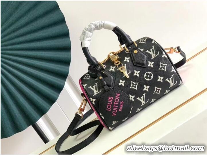 Top Quality Louis Vuitton SPEEDY BANDOULIERE 20 M46088 Black & White & Pink