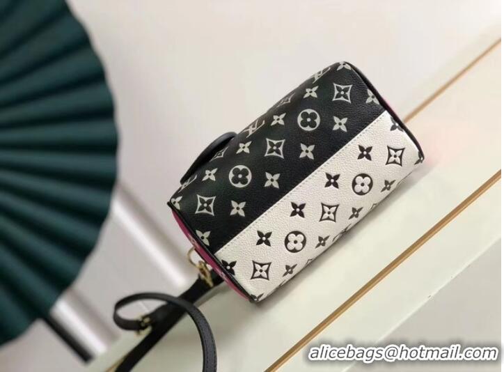 Top Quality Louis Vuitton SPEEDY BANDOULIERE 20 M46088 Black & White & Pink