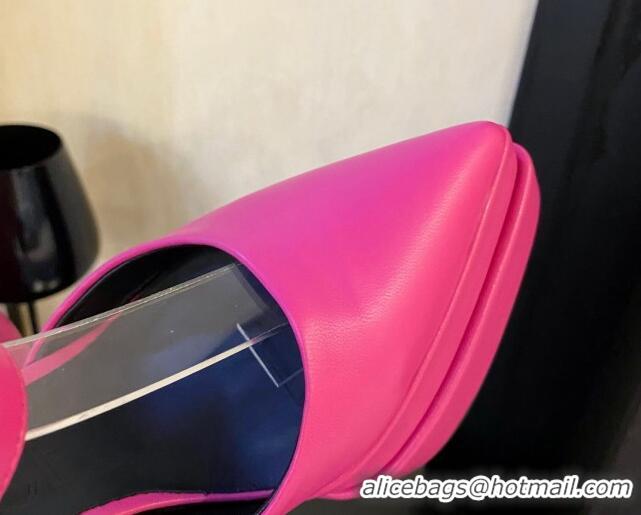 Luxury Versace Lambskin High Heel Platform Pumps 15.5cm Fuchsia Pink 052568