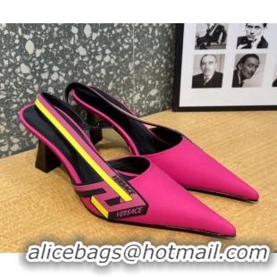 Sophisticated Versace Lambskin Slingback Pumps 7cm Fuchsia Pink 052577