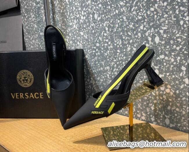 Duplicate Versace Lambskin Slingback Pumps 7cm Black 052578