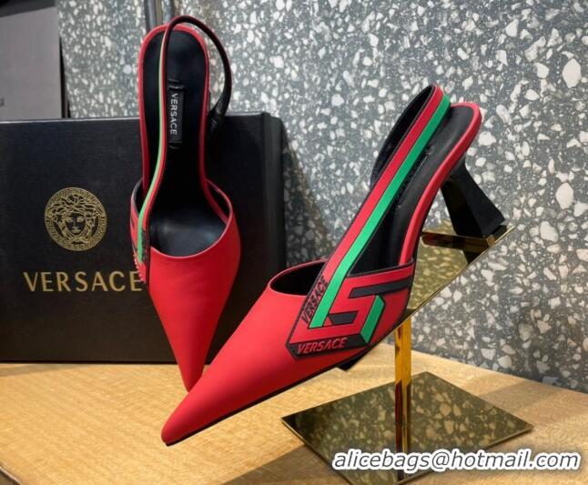 Sumptuous Versace Lambskin Slingback Pumps 7cm Red 052582