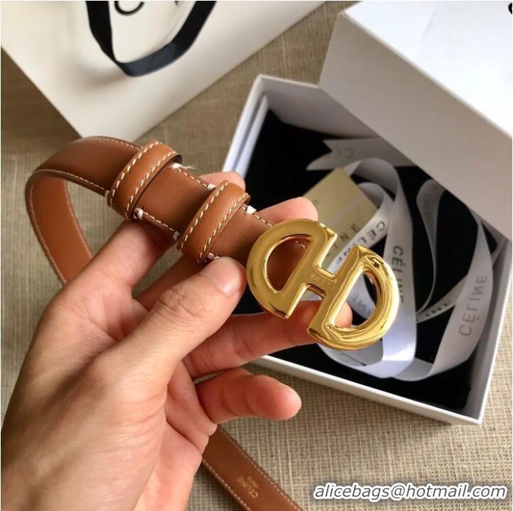 Good Product Celine Belt 25MM CEB00017 Brown Gold