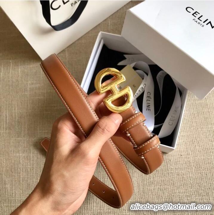 Good Product Celine Belt 25MM CEB00017 Brown Gold