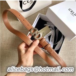 Inexpensive Celine Belt 25MM CEB00017 Brown Silver