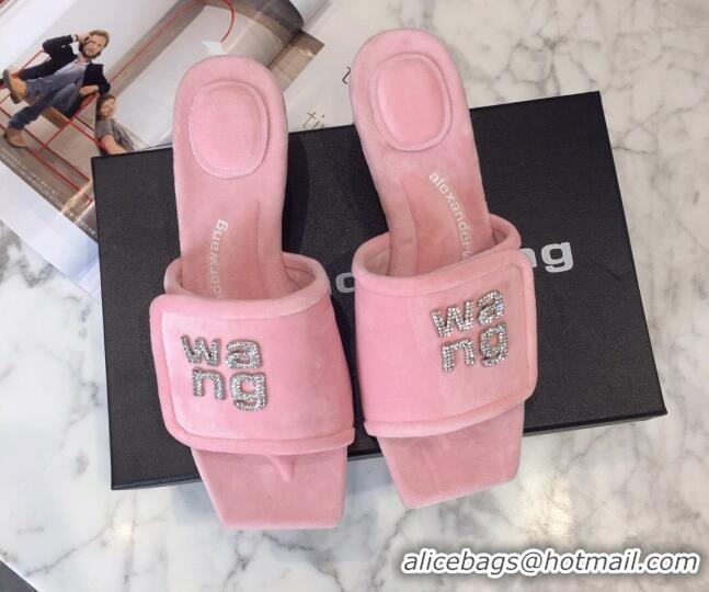 Perfect Alexander Wang Mink Fur Slide Sandals 5cm Pink 111938