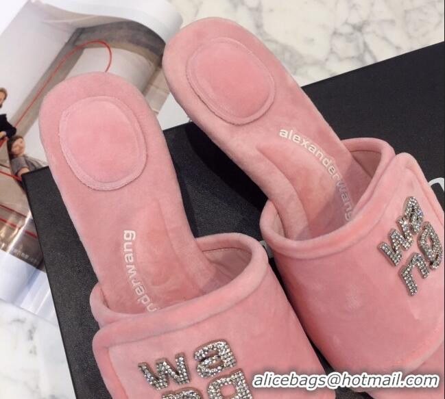 Perfect Alexander Wang Mink Fur Slide Sandals 5cm Pink 111938