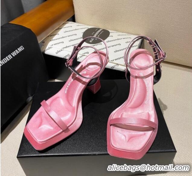 Fashion Alexander Wang Silk Heel Sandals 10cm Pink 121301