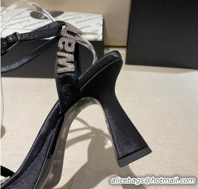 Stylish Alexander Wang Silk Heel Sandals 10cm Black 121302