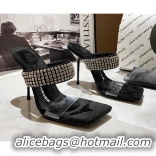 Purchase Alexander Wang Cashmere and Crystal Mules Sandals 10cm Black 121304