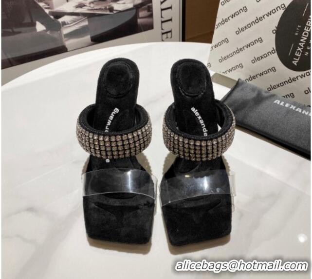 Purchase Alexander Wang Cashmere and Crystal Mules Sandals 10cm Black 121304