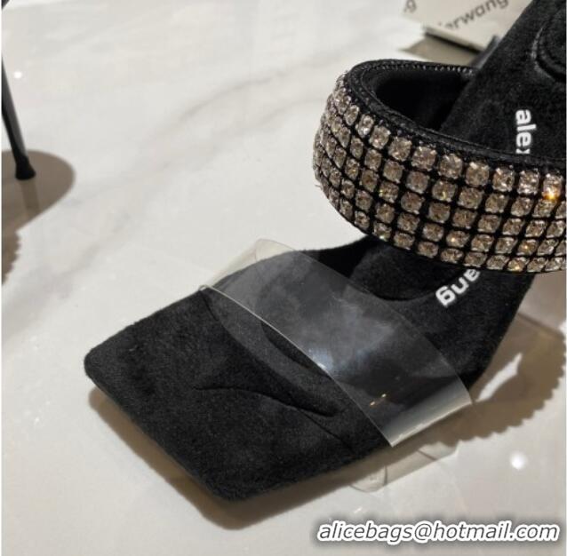 Purchase Alexander Wang Cashmere and Crystal Mules Sandals 10cm Black 121304