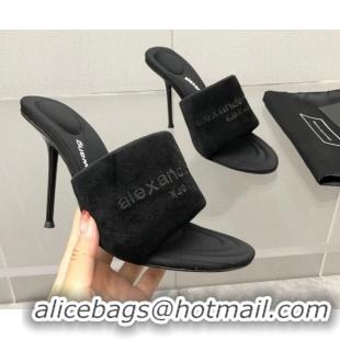 Pretty Style Alexander Wang High Heel Slide Sandals 10.5cm Black 0216100