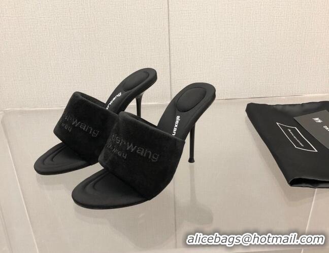 Pretty Style Alexander Wang High Heel Slide Sandals 10.5cm Black 0216100