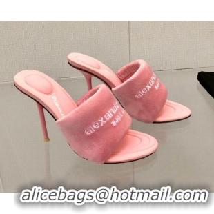 Stylish Alexander Wang High Heel Slide Sandals 10.5cm Pink 0216101