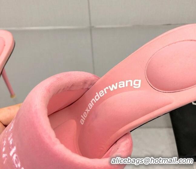 Stylish Alexander Wang High Heel Slide Sandals 10.5cm Pink 0216101