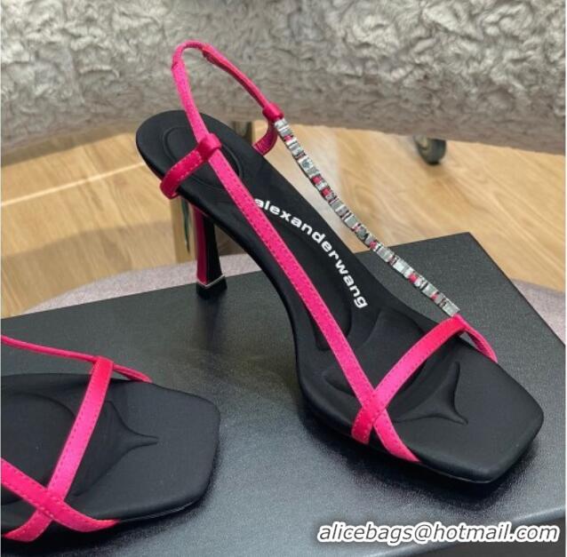 Sophisticated Alexander Wang Satin Strap High Heel Sandals 9.5cm Pink 021956