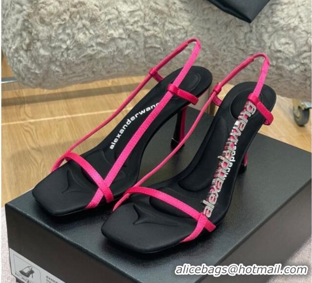 Sophisticated Alexander Wang Satin Strap High Heel Sandals 9.5cm Pink 021956