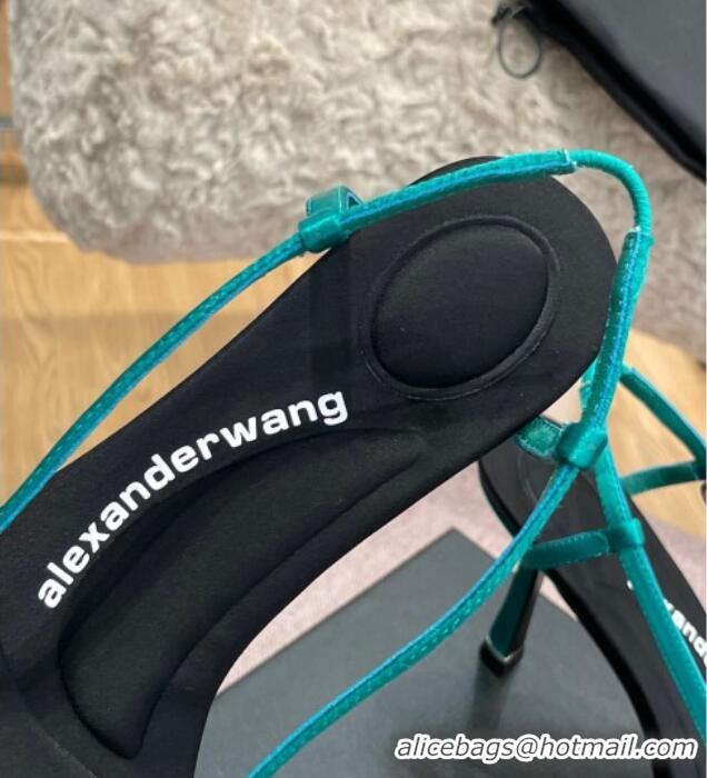 Most Popular Alexander Wang Satin Strap High Heel Sandals 9.5cm Green 021957